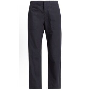 Rag & Bone Barrel Leg Pants Navy Blue Cotton Utility Trousers Sz 0